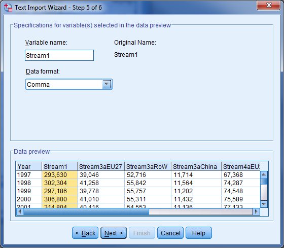 SPSS data importeren, stap 5